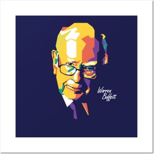 Warren Buffett on Wpap Style Posters and Art